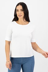 TOP TEE BOAT NECK DOROTHY COTTON 4262 - white