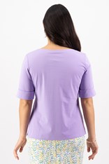 TOP TEE BOAT NECK DOROTHY COTTON 4262 - lilac