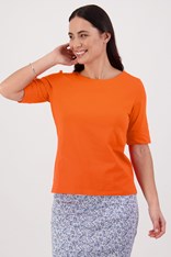 TOP TEE BOAT NECK DOROTHY COTTON 4262 - tangerine