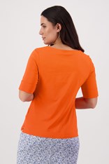 TOP TEE BOAT NECK DOROTHY COTTON 4262 - tangerine