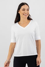 TOP TEE JENNY V NECK COTTON 4264 - white