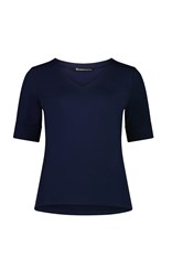 TOP TEE JENNY V NECK COTTON 4264 - navy