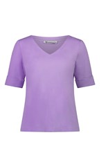 TOP TEE JENNY V NECK COTTON 4264 - lilac