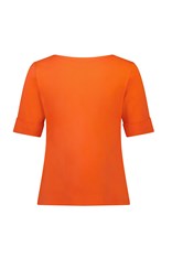 TOP TEE JENNY V NECK COTTON 4264 - tangerine