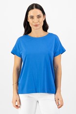 TOP TEE MELINDA DROP SLEEVE COTTON 4363 - cobalt