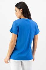 TOP TEE MELINDA DROP SLEEVE COTTON 4363 - cobalt