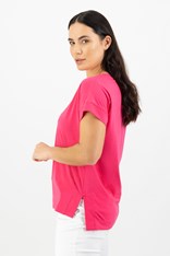 TOP TEE MELINDA DROP SLEEVE COTTON 4363 - cerise