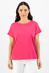 TOP TEE MELINDA DROP SLEEVE COTTON 4363 - cerise