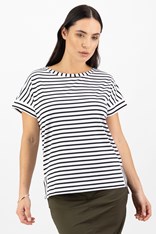 TOP TEE BELINDA DROP SLEEVE COTTON 4363 - white stripe