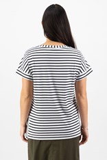 TOP TEE BELINDA DROP SLEEVE COTTON 4363 - white stripe