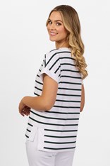 TOP TEE BELINDA DROP SLEEVE COTTON 4363 - white/forest