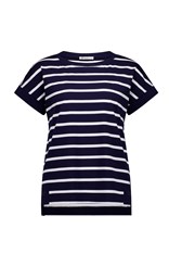 TOP TEE BELINDA DROP SLEEVE COTTON 4363 - navy white