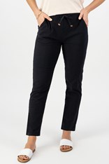 PANTS ANKLE GRAZER SLIM LEG COTTON BLEND - black