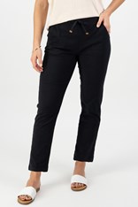 PANTS ANKLE GRAZER SLIM LEG COTTON BLEND - black