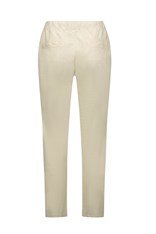 PANTS ANKLE GRAZER SLIM LEG COTTON BLEND - ecru