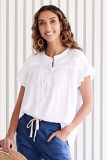 TOP FRILL TUCK BETH YTMS44578 - white