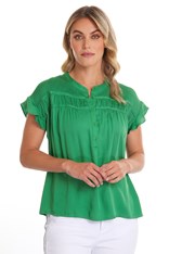 TOP FRILL TUCK BETH YTMS44578 - emerald