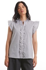 SHIRT S/SLEEVE IBIZA COTTON BLEND YTMS44 - white check