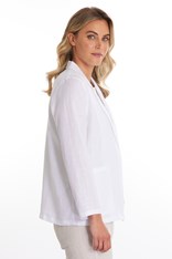 JACKET RELAXED 100% LINEN YTMS46076 - white