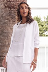 JACKET RELAXED 100% LINEN YTMS46076 - white