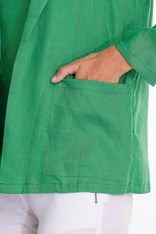 JACKET RELAXED 100% LINEN YTMS46076 - emerald