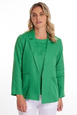 JACKET RELAXED 100% LINEN YTMS46076 - emerald