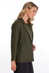 JACKET RELAXED 100% LINEN YTMS46076 - khaki