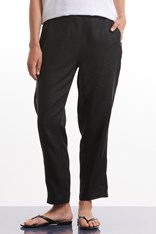 PANTS KIRSTY 100% LINEN YTMS48171 - black