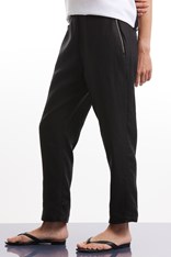 PANTS KIRSTY 100% LINEN YTMS48171 - black