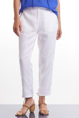 PANTS KIRSTY 100% LINEN YTMS48171 - white