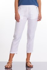 PANTS KIRSTY 100% LINEN YTMS48171 - white