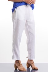 PANTS KIRSTY 100% LINEN YTMS48171 - white