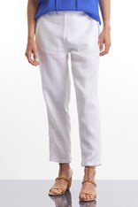 PANTS KIRSTY 100% LINEN YTMS48171 - white