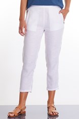 PANTS KIRSTY 100% LINEN YTMS48171 - white