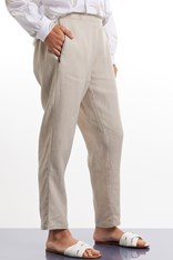 PANTS KIRSTY 100% LINEN YTMS48171 - stone