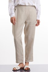 PANTS KIRSTY 100% LINEN YTMS48171 - stone