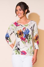 TOP ROUND NECK GEORGIE - wild flowers