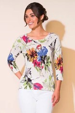 TOP ROUND NECK GEORGIE - wild flowers