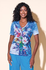 TOP V-NECK JACKIE - scuba blues