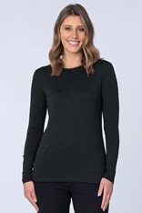TOP MERINO WOOL ROUND NECK - black