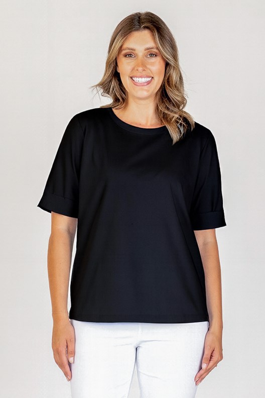 TOP BEAUMONT SHORT SLEEVE COTTON BLEND