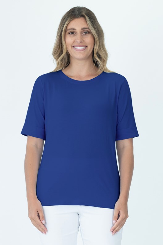 TOP BEAUMONT SHORT SLEEVE COTTON BLEND