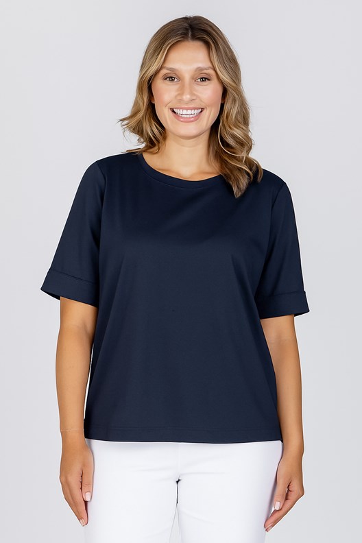 TOP BEAUMONT SHORT SLEEVE COTTON BLEND