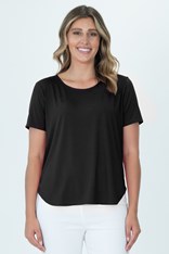 TOP PRIYA SHORT SLEEVE BAMBOO BLEND - black