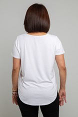 TOP PRIYA SHORT SLEEVE BAMBOO BLEND - white