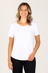 TOP PRIYA SHORT SLEEVE BAMBOO BLEND - white