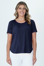 TOP PRIYA SHORT SLEEVE BAMBOO BLEND - navy