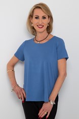 TOP PRIYA SHORT SLEEVE BAMBOO BLEND - sapphire