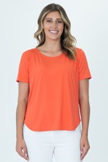 TOP PRIYA SHORT SLEEVE BAMBOO BLEND - melon