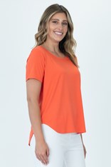 TOP PRIYA SHORT SLEEVE BAMBOO BLEND - melon